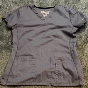 Grey's Anatomy Short Sleeve V-Neck Scrub Top - Charcoal